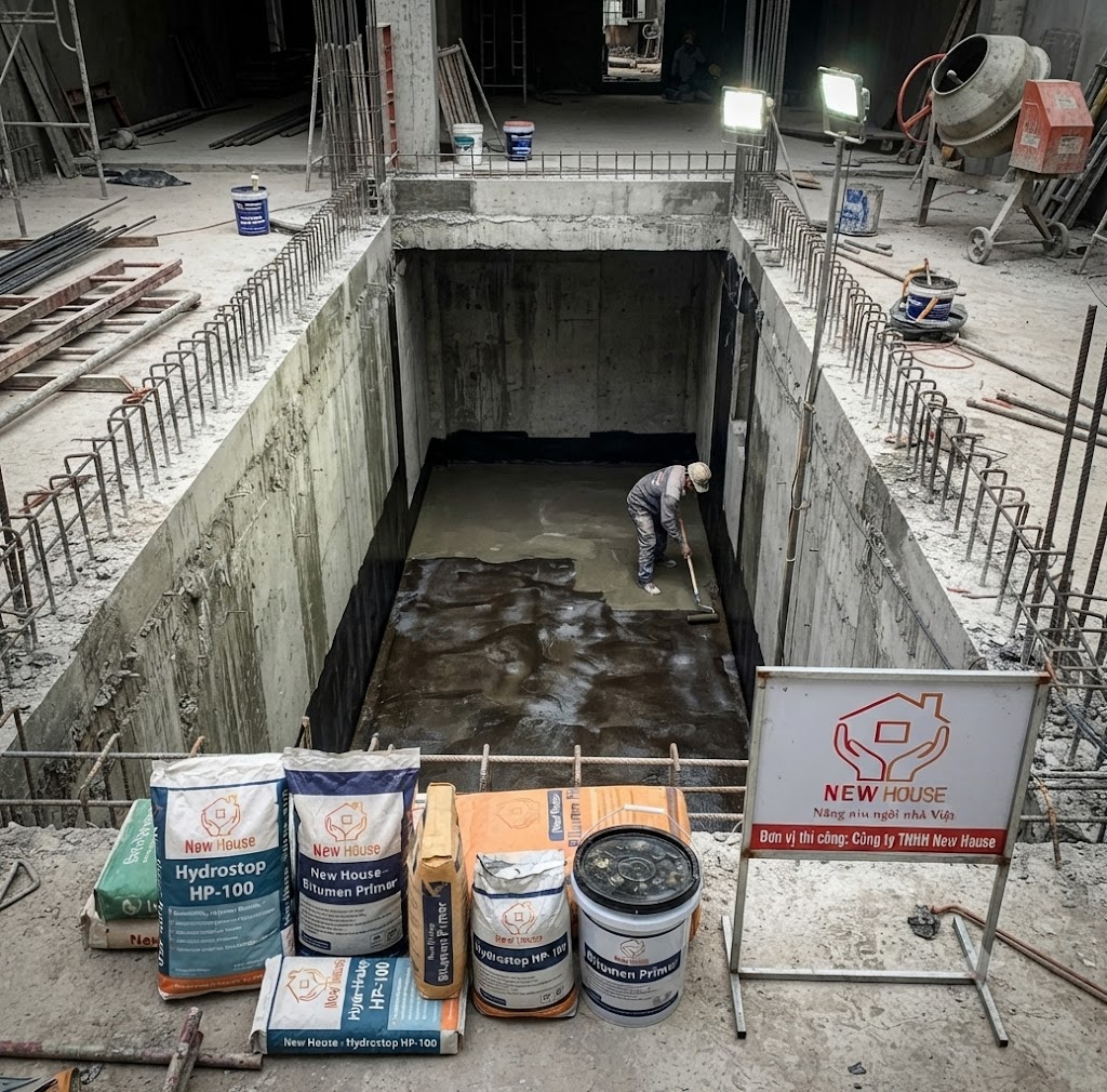 Nhóm vật liệu chống thấm hố pit thang máy Nhóm vật liệu chống thấm hố pit thang máy