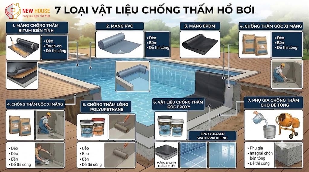 vật liệu chống thấm hồ bơi